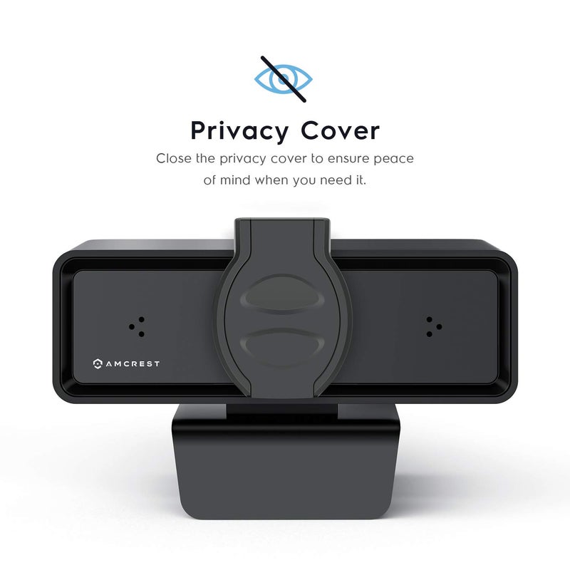 Amcrest 1080P Webcam with Microphone & Privacy Cover, 2 Noise-Cancelling Mics, USB Webcams for Desktop/Laptop PC Computer, Web Cam for Calls, Conference, Zoom, Skype, Online Classes, Meetings AWC2198 - Image 3